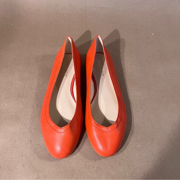 Nine West Orange Genuine Leather NWZARONG Ballet Flats Almond Toe Women’s US 5 M - Picture 2 of 10